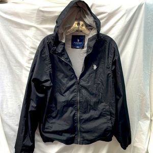 U.S. polo assn hooded zip front windbreaker men sz S